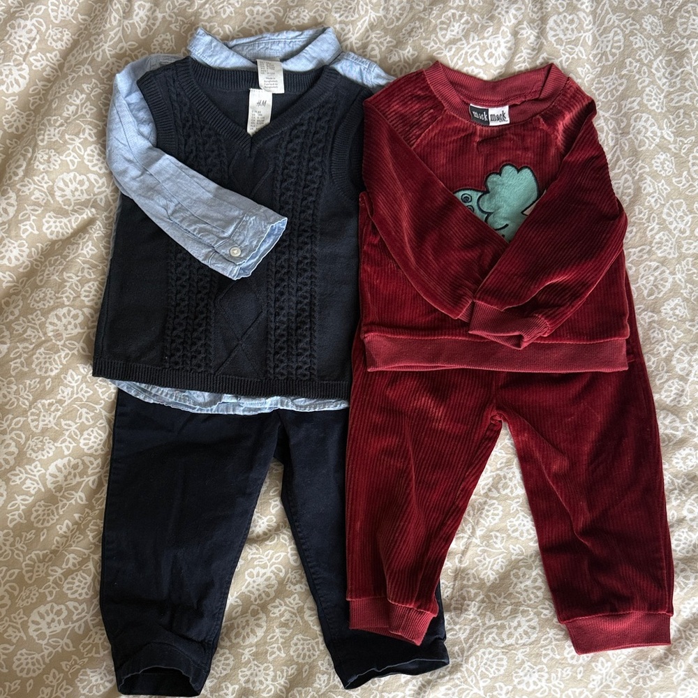 Kids Matching Sets - Navy and Red